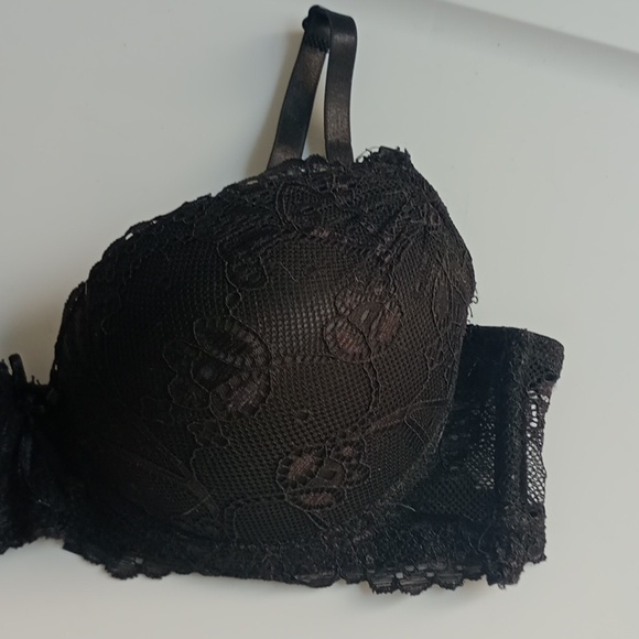 2x 34 B Nude & Black Double Pushup Lace Bra - Picture 8 of 10